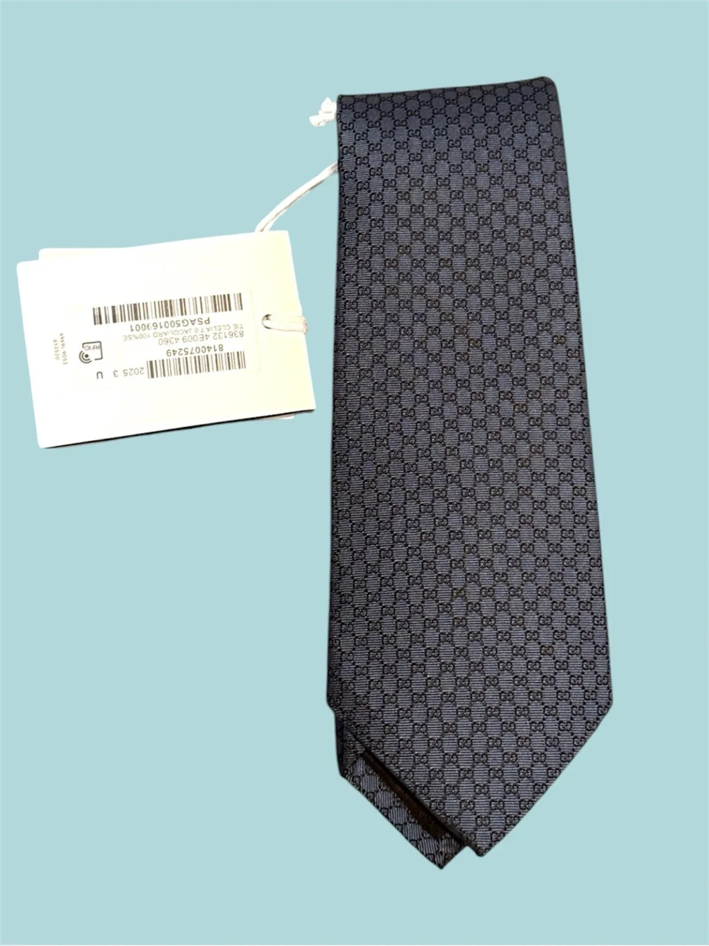 Gucci GG navy Patterned Silk Tie